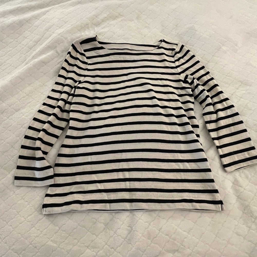 LOFT Petite Striped Boatneck Tee, small